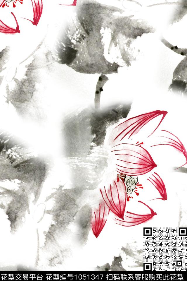 花卉女装中国风数码印花华亿平台下载（图片编号: 1051347） - 瓦栏（Walan）