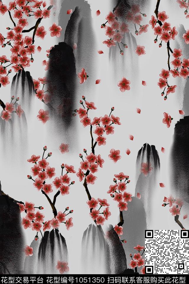 花卉女装中国风数码印花华亿平台下载（图片编号: 1051350） - 瓦栏（Walan）