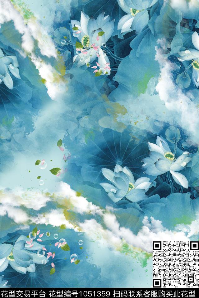 花卉女装中国风数码印花华亿平台下载（图片编号: 1051359） - 瓦栏（Walan）