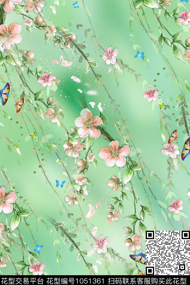 花卉女装中国风数码印花华亿平台下载（图片编号: 1051361） - 瓦栏（Walan）