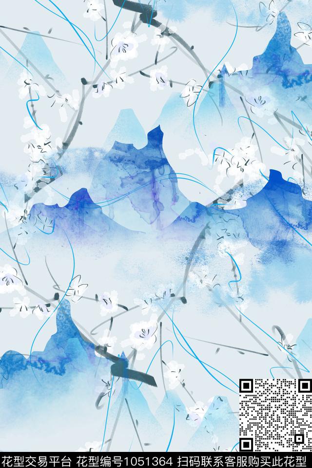 花卉女装中国风数码印花华亿平台下载（图片编号: 1051364） - 瓦栏（Walan）