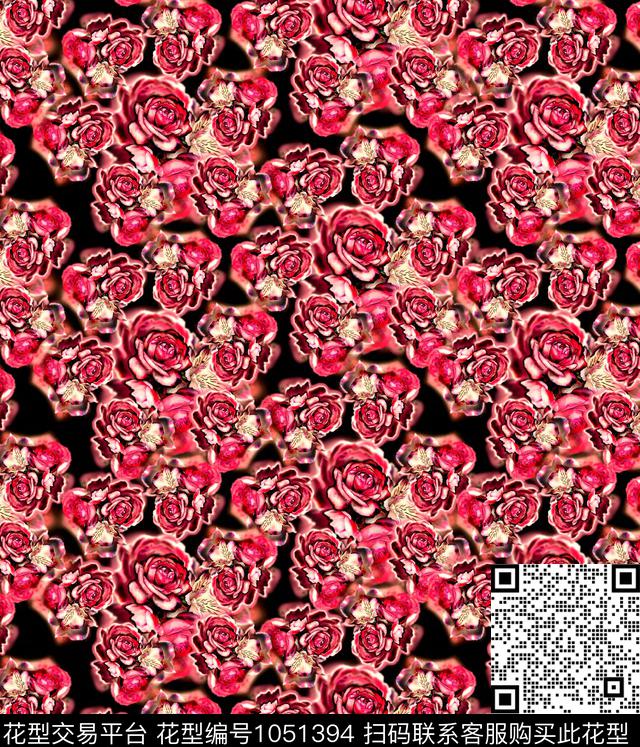 数码华亿平台花卉手绘花卉数码印花华亿平台下载（图片编号: 1051394） - 瓦栏（Walan）