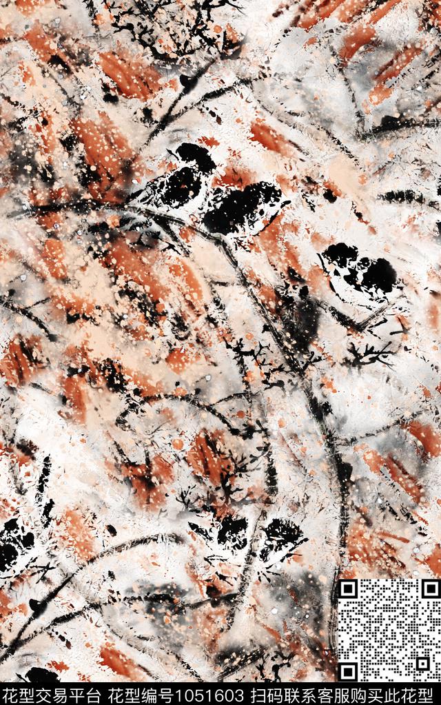 数码华亿平台民族风抽象数码印花华亿平台下载（图片编号: 1051603） - 瓦栏（Walan）