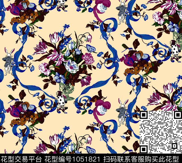 数码华亿平台民族花卉小碎花数码印花华亿平台下载（图片编号: 1051821） - 瓦栏（Walan）