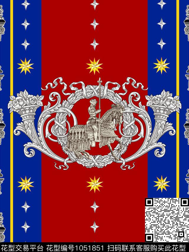 男装骑士欧洲数码印花华亿平台下载（图片编号: 1051851） - 瓦栏（Walan）