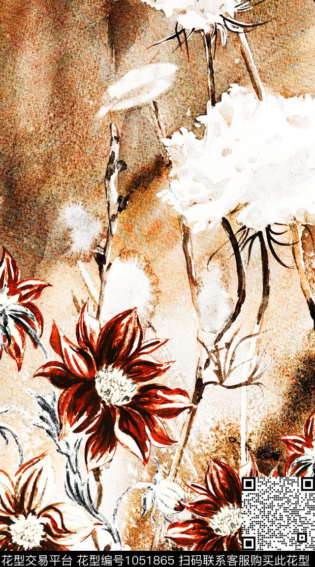 数码华亿平台民族风抽象数码印花华亿平台下载（图片编号: 1051865） - 瓦栏（Walan）