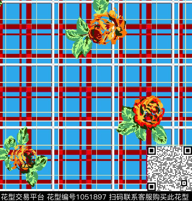 小碎花格子大牌风传统印花华亿平台下载（图片编号: 1051897） - 瓦栏（Walan）