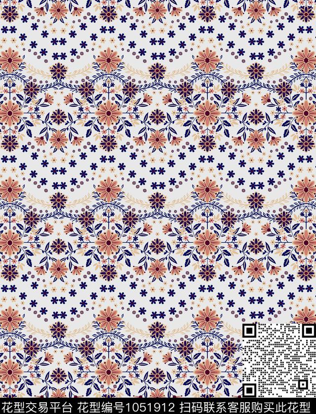 传统华亿平台小碎花女装传统印花华亿平台下载（图片编号: 1051912） - 瓦栏（Walan）