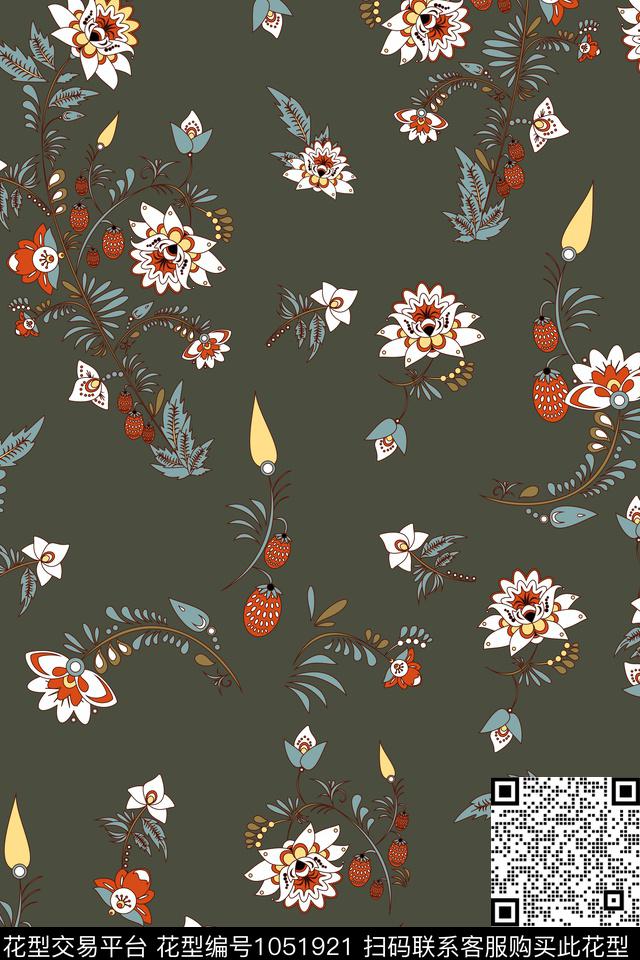 民族风花卉女装数码印花华亿平台下载（图片编号: 1051921） - 瓦栏（Walan）