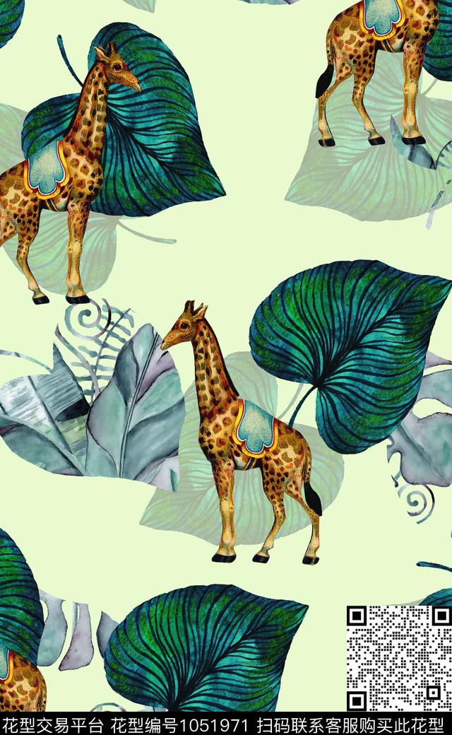 动物花卉数码华亿平台女装数码印花华亿平台下载（图片编号: 1051971） - 瓦栏（Walan）
