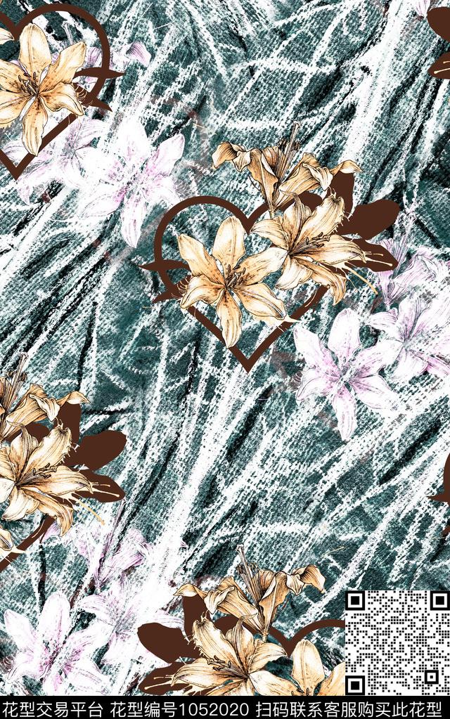 数码华亿平台民族风花卉数码印花华亿平台下载（图片编号: 1052020） - 瓦栏（Walan）