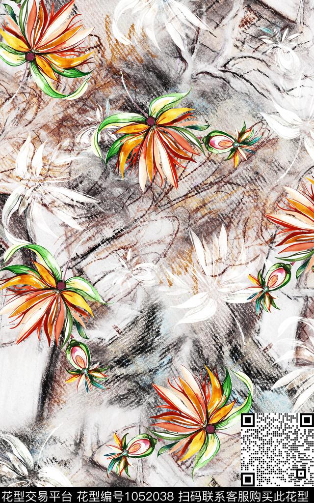 数码华亿平台民族风抽象数码印花华亿平台下载（图片编号: 1052038） - 瓦栏（Walan）