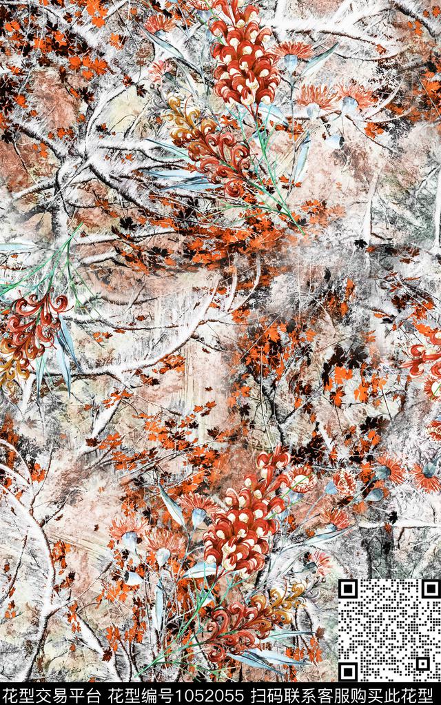 数码华亿平台民族风抽象数码印花华亿平台下载（图片编号: 1052055） - 瓦栏（Walan）