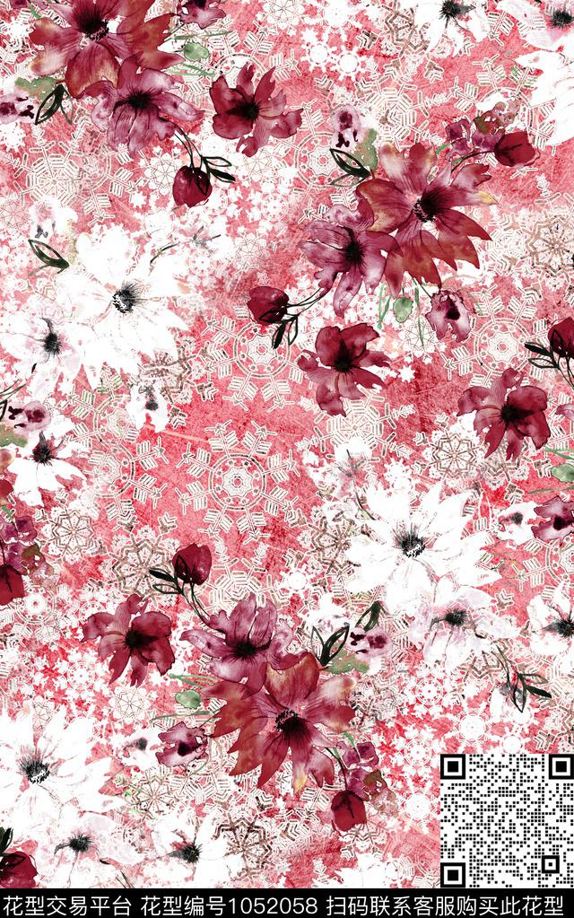 数码华亿平台民族风小碎花数码印花华亿平台下载（图片编号: 1052058） - 瓦栏（Walan）