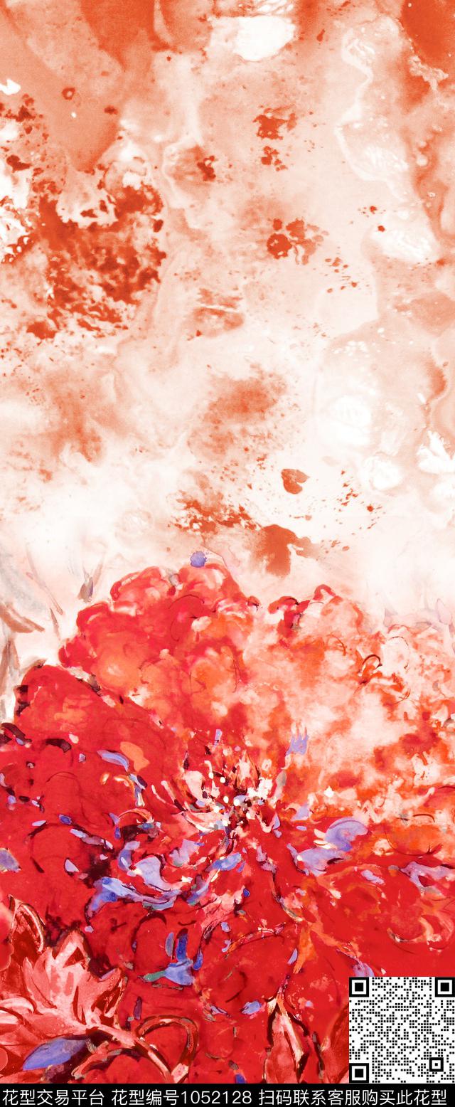 数码华亿平台花卉大牌风数码印花华亿平台下载（图片编号: 1052128） - 瓦栏（Walan）