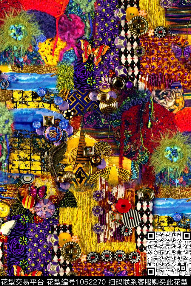 条纹抽象几何数码印花华亿平台下载（图片编号: 1052270） - 瓦栏（Walan）