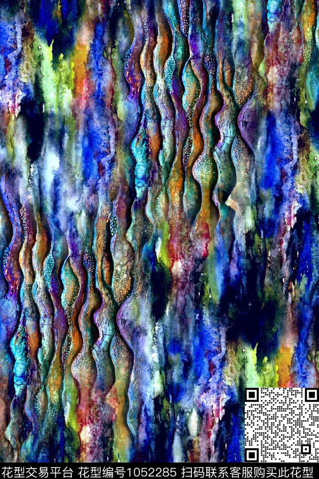 炫彩肌理抽象数码印花华亿平台下载（图片编号: 1052285） - 瓦栏（Walan）