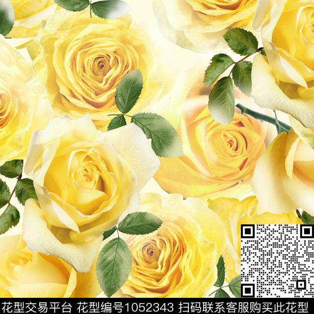 数码华亿平台花卉大牌风数码印花华亿平台下载（图片编号: 1052343） - 瓦栏（Walan）