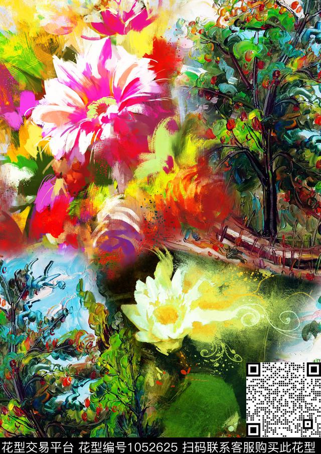 数码华亿平台民族风抽象数码印花华亿平台下载（图片编号: 1052625） - 瓦栏（Walan）