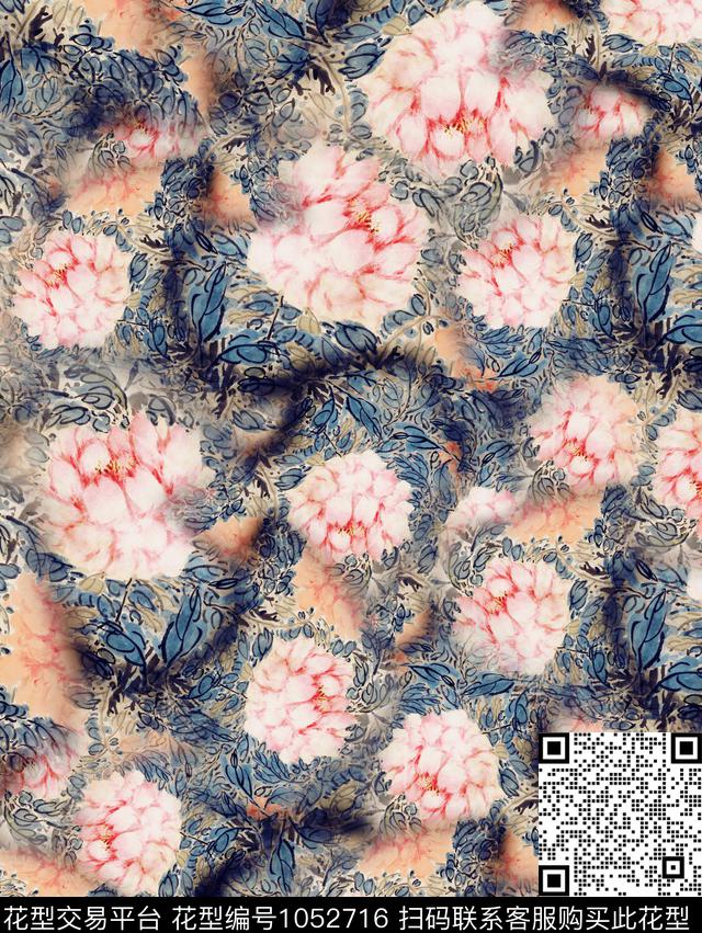 数码华亿平台植物花卉数码印花华亿平台下载（图片编号: 1052716） - 瓦栏（Walan）
