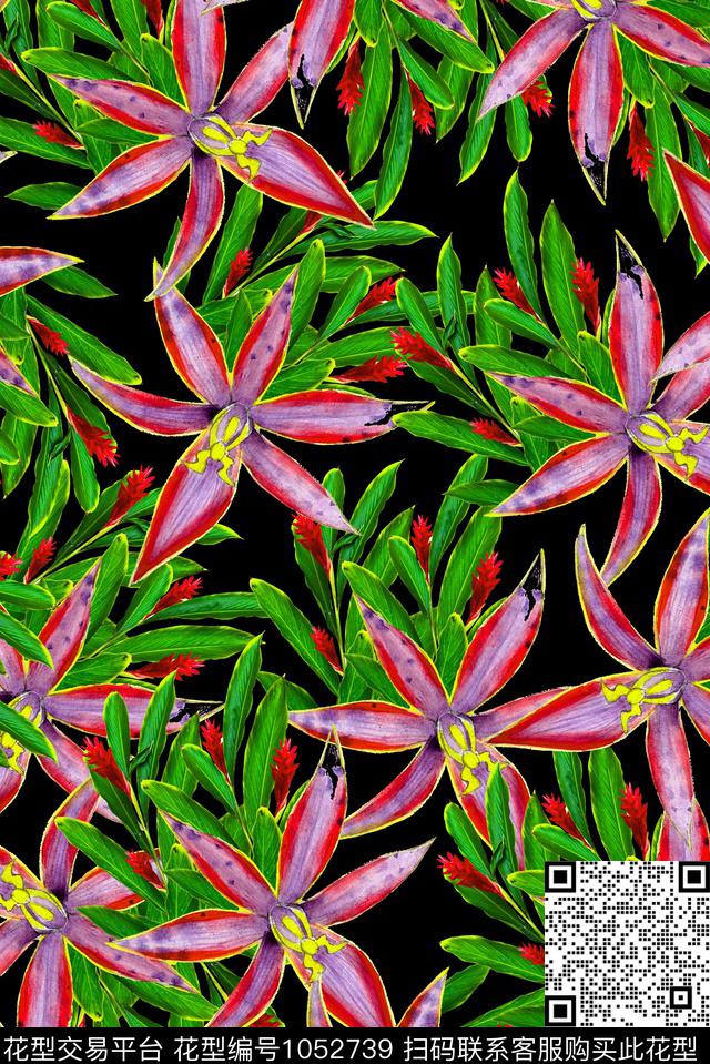 数码华亿平台植物花卉数码印花华亿平台下载（图片编号: 1052739） - 瓦栏（Walan）