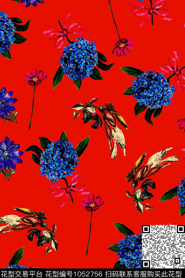数码华亿平台植物花卉数码印花华亿平台下载（图片编号: 1052756） - 瓦栏（Walan）