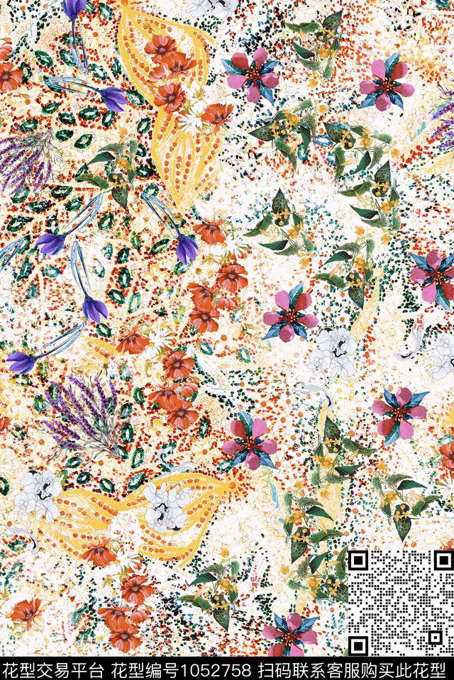 数码华亿平台植物花卉数码印花华亿平台下载（图片编号: 1052758） - 瓦栏（Walan）