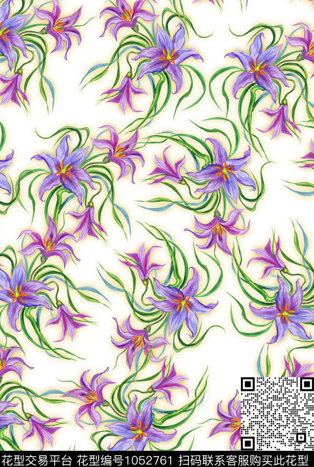 数码华亿平台植物花卉数码印花华亿平台下载（图片编号: 1052761） - 瓦栏（Walan）