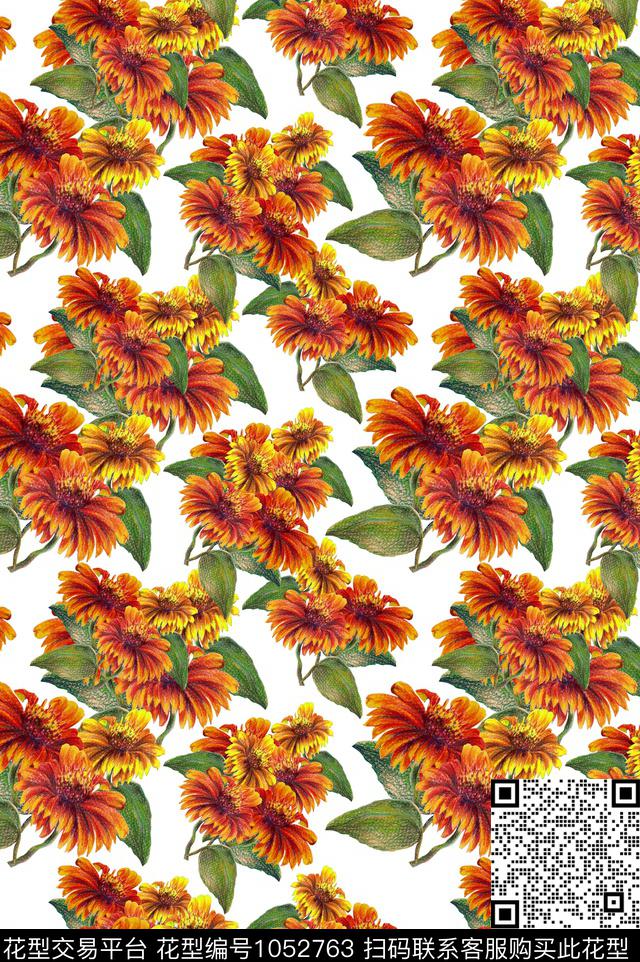 数码华亿平台植物花卉数码印花华亿平台下载（图片编号: 1052763） - 瓦栏（Walan）