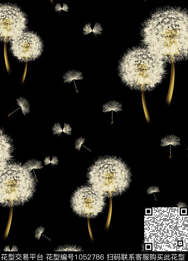 蒲公英植物女装数码印花华亿平台下载（图片编号: 1052786） - 瓦栏（Walan）