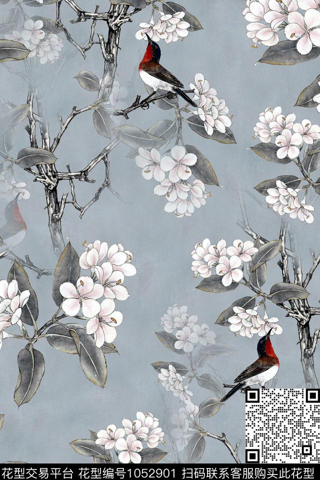 中国风数码华亿平台女装数码印花华亿平台下载（图片编号: 1052901） - 瓦栏（Walan）