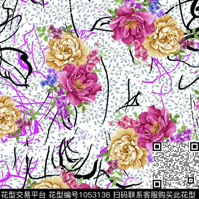 数码华亿平台小碎花月季花数码印花华亿平台下载（图片编号: 1053136） - 瓦栏（Walan）