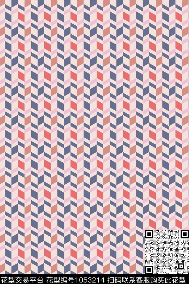 条纹民族风抽象传统印花华亿平台下载（图片编号: 1053214） - 瓦栏（Walan）