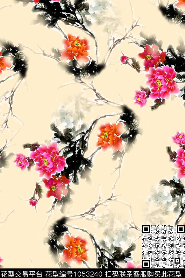 数码华亿平台水墨风女装数码印花华亿平台下载（图片编号: 1053240） - 瓦栏（Walan）