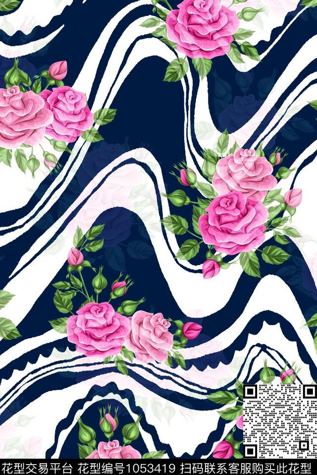 数码华亿平台小碎花月季花数码印花华亿平台下载（图片编号: 1053419） - 瓦栏（Walan）