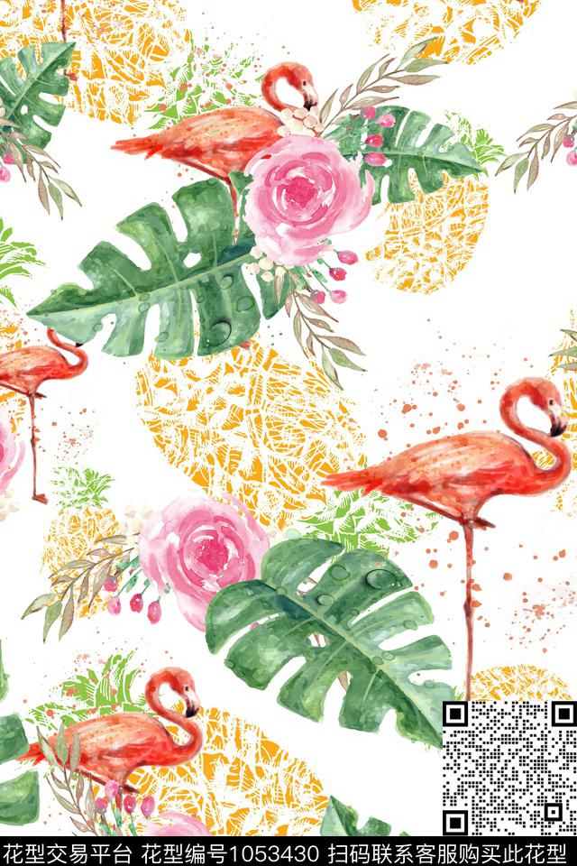 卡通动物趣味花卉数码印花华亿平台下载（图片编号: 1053430） - 瓦栏（Walan）