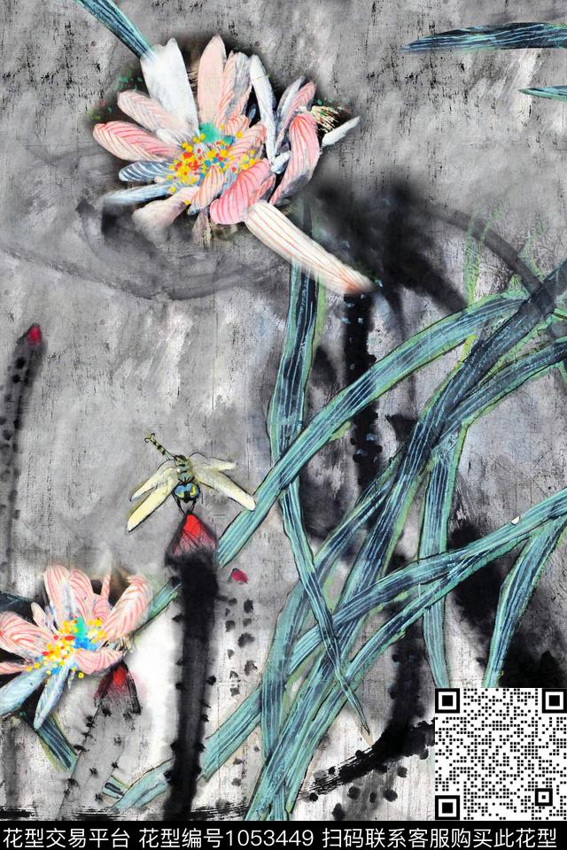 绘画国画中国风数码印花华亿平台下载（图片编号: 1053449） - 瓦栏（Walan）