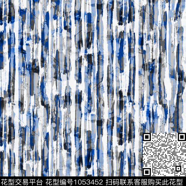 条纹黑底花卉数码华亿平台数码印花华亿平台下载（图片编号: 1053452） - 瓦栏（Walan）