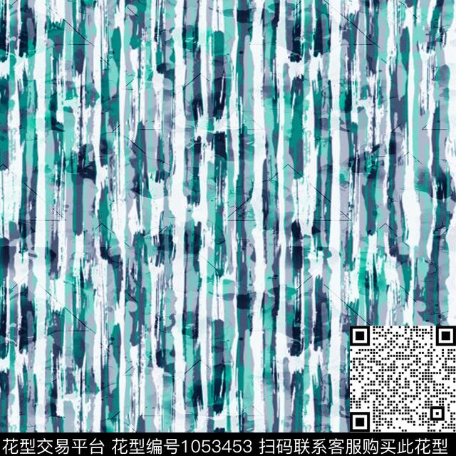 条纹黑底花卉数码华亿平台数码印花华亿平台下载（图片编号: 1053453） - 瓦栏（Walan）