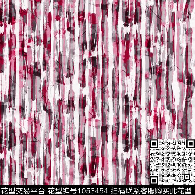 条纹黑底花卉数码华亿平台数码印花华亿平台下载（图片编号: 1053454） - 瓦栏（Walan）