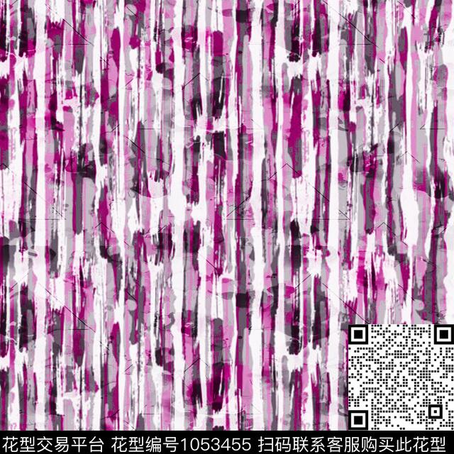 条纹黑底花卉数码华亿平台数码印花华亿平台下载（图片编号: 1053455） - 瓦栏（Walan）