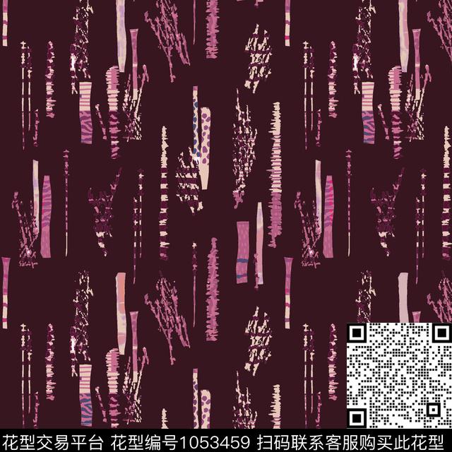 条纹黑底花卉数码华亿平台数码印花华亿平台下载（图片编号: 1053459） - 瓦栏（Walan）