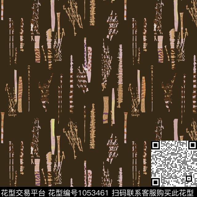 条纹黑底花卉数码华亿平台数码印花华亿平台下载（图片编号: 1053461） - 瓦栏（Walan）