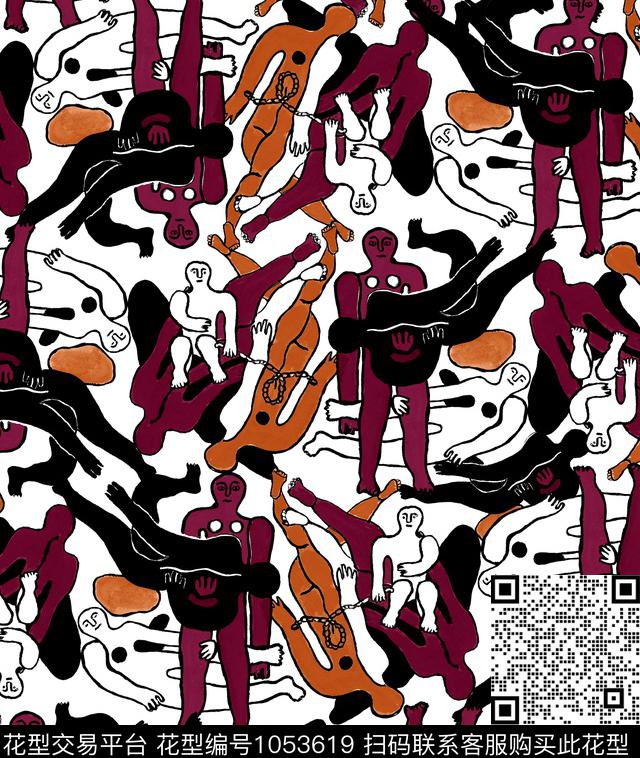 数码华亿平台抽象花卉抽象数码印花华亿平台下载（图片编号: 1053619） - 瓦栏（Walan）