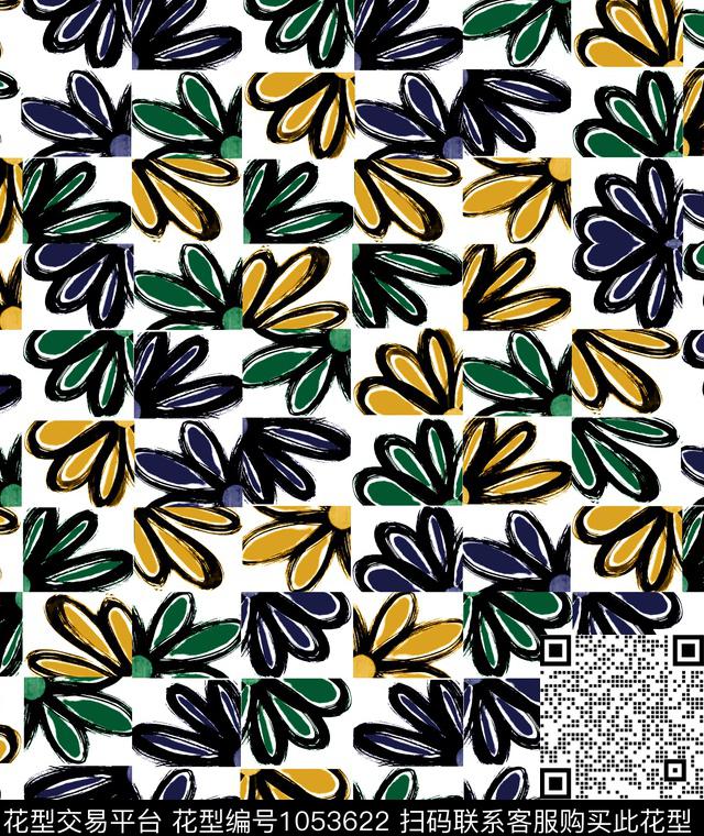 数码华亿平台抽象花卉抽象数码印花华亿平台下载（图片编号: 1053622） - 瓦栏（Walan）