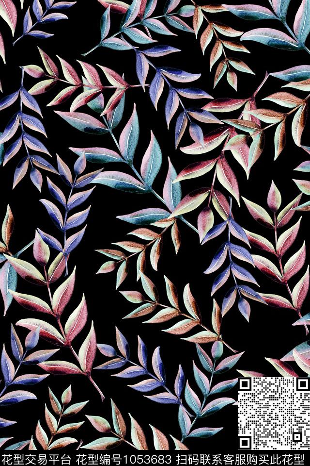 绿植树叶数码印花华亿平台下载（图片编号: 1053683） - 瓦栏（Walan）