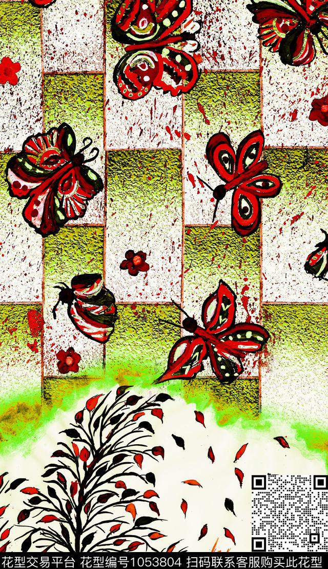 波西米亚定位花几何数码印花华亿平台下载（图片编号: 1053804） - 瓦栏（Walan）