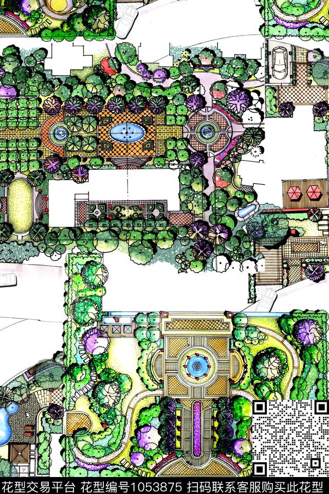 休闲建筑几何数码印花华亿平台下载（图片编号: 1053875） - 瓦栏（Walan）