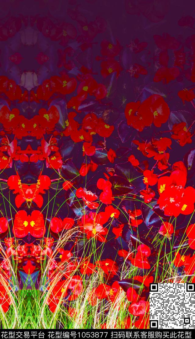 数码华亿平台抽象复古数码印花华亿平台下载（图片编号: 1053877） - 瓦栏（Walan）