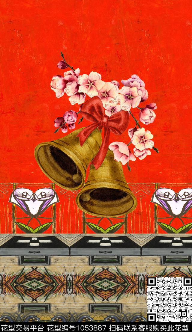 民族风定位花花卉数码印花华亿平台下载（图片编号: 1053887） - 瓦栏（Walan）